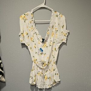 Floral White Women's Top